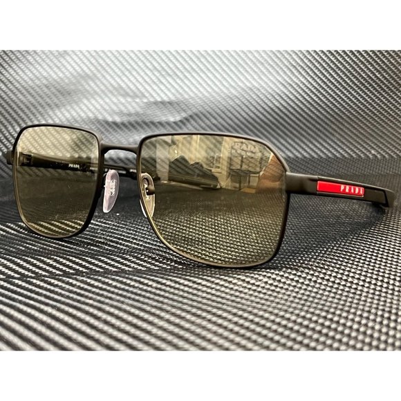 Prada Matte Black Rectangle Men Sunglasses! New w/ box - Picture 1 of 4